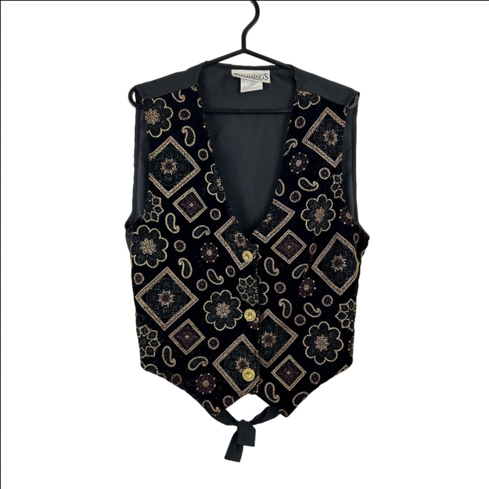 Y2K Vintage Embroidered Velvet Suiting Vest